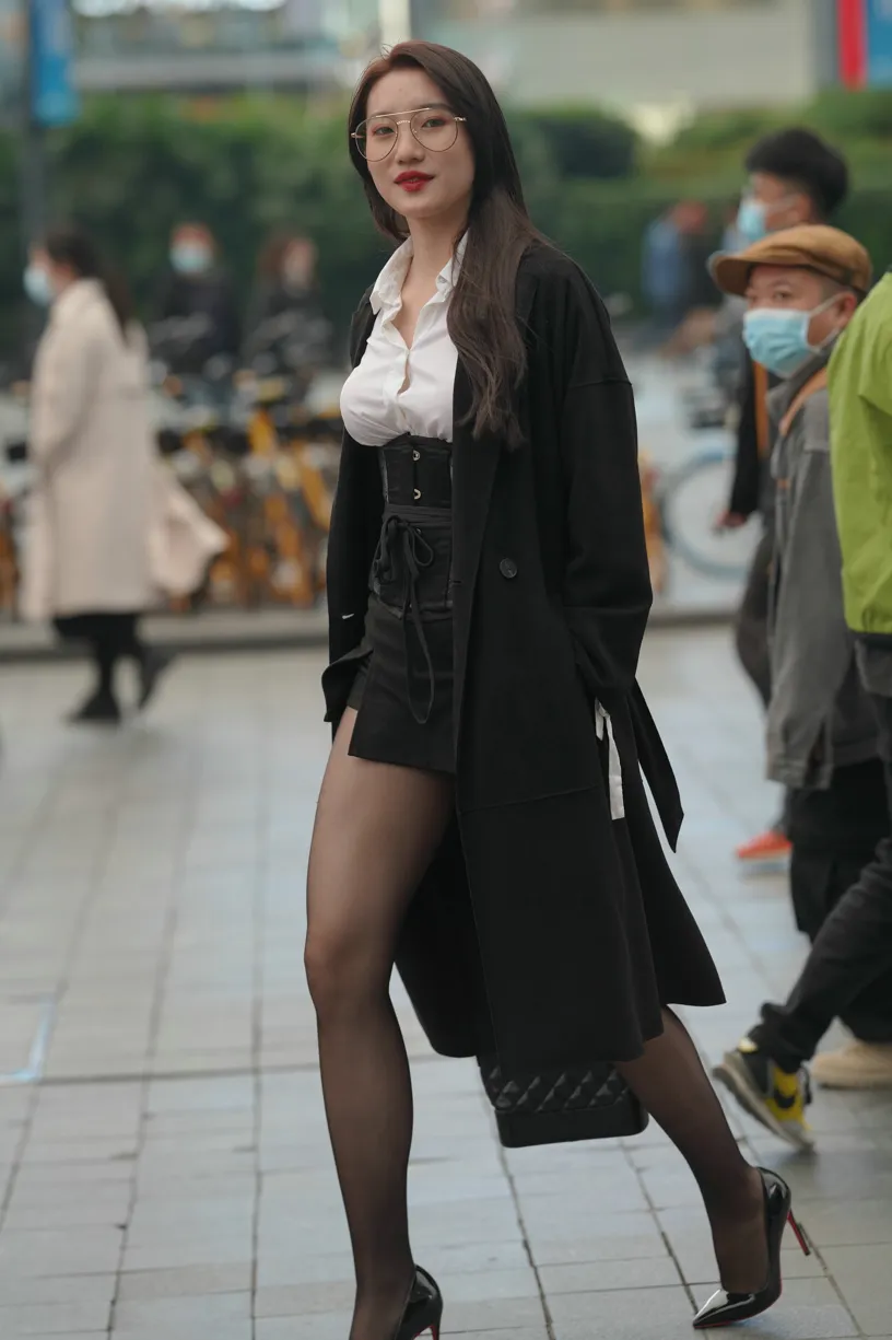 [Mzsock] NO.160 Long legs in black stockings street photography#[105P]-71