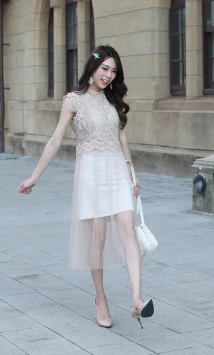 [Mzsock] NO.097 Lin Zhirong small dress high heels beautiful legs outdoor shot street photography#[88P]-45