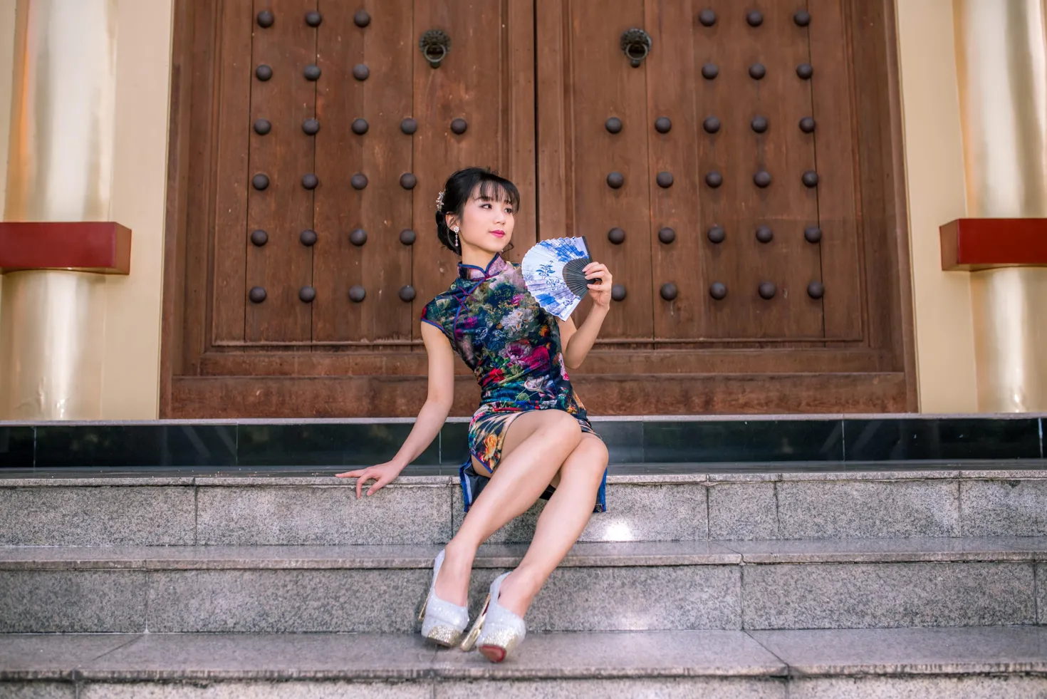 [Mzsock] NO.194 Yu Chen short cheongsam high heels beautiful legs street photography#[105P]-65